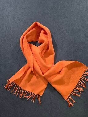 Manifatlura Almar Orange Wool Fleece Scarf Hunting Gear Made in Italy A009609